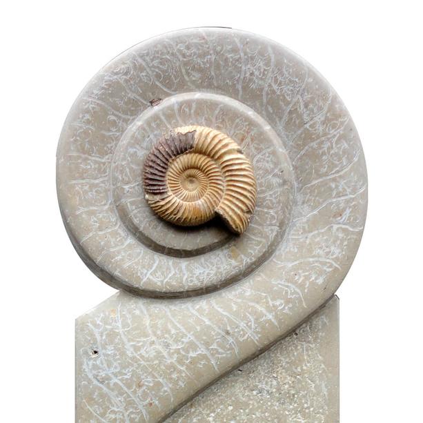 Besonders Grabdenkmal fr ein Urnengrab mit Fossil in einer Spirale - Tadema